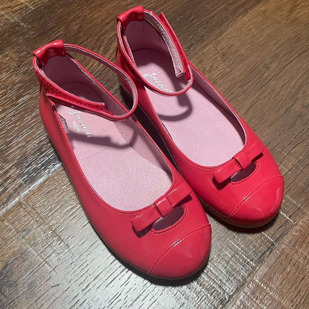 Jacadi girls leather mary Janes shoes size 27